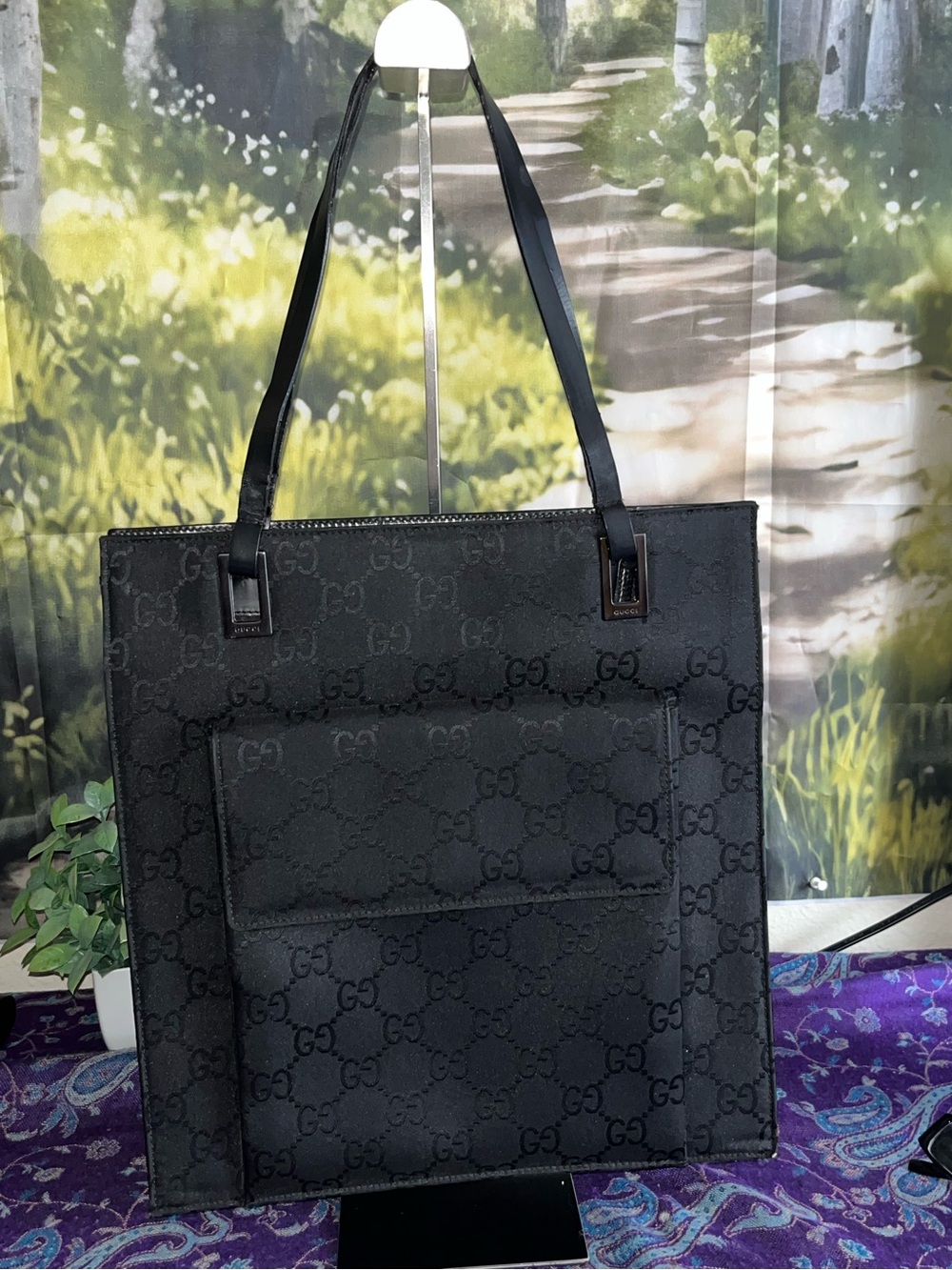 GUCCI black canvas monogram tote
With COA